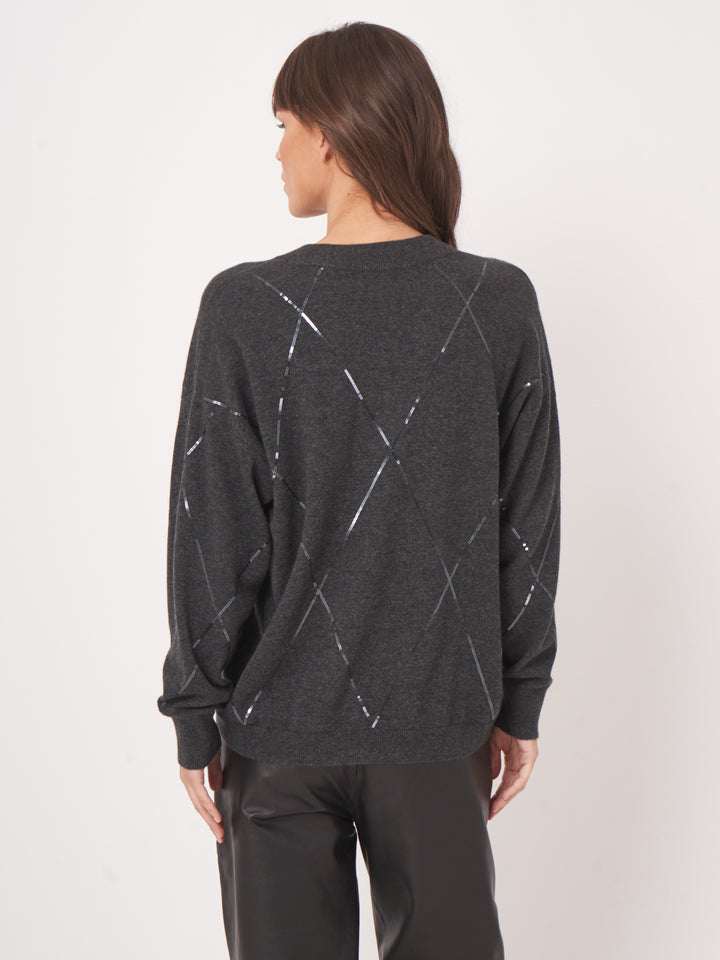 SEQUIN CASHMERE KNITTED PULLOVER - REPEAT