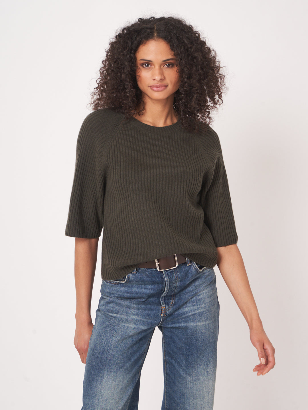 CASHMERE RIBBED KNITTED PULLOVER - REPEAT