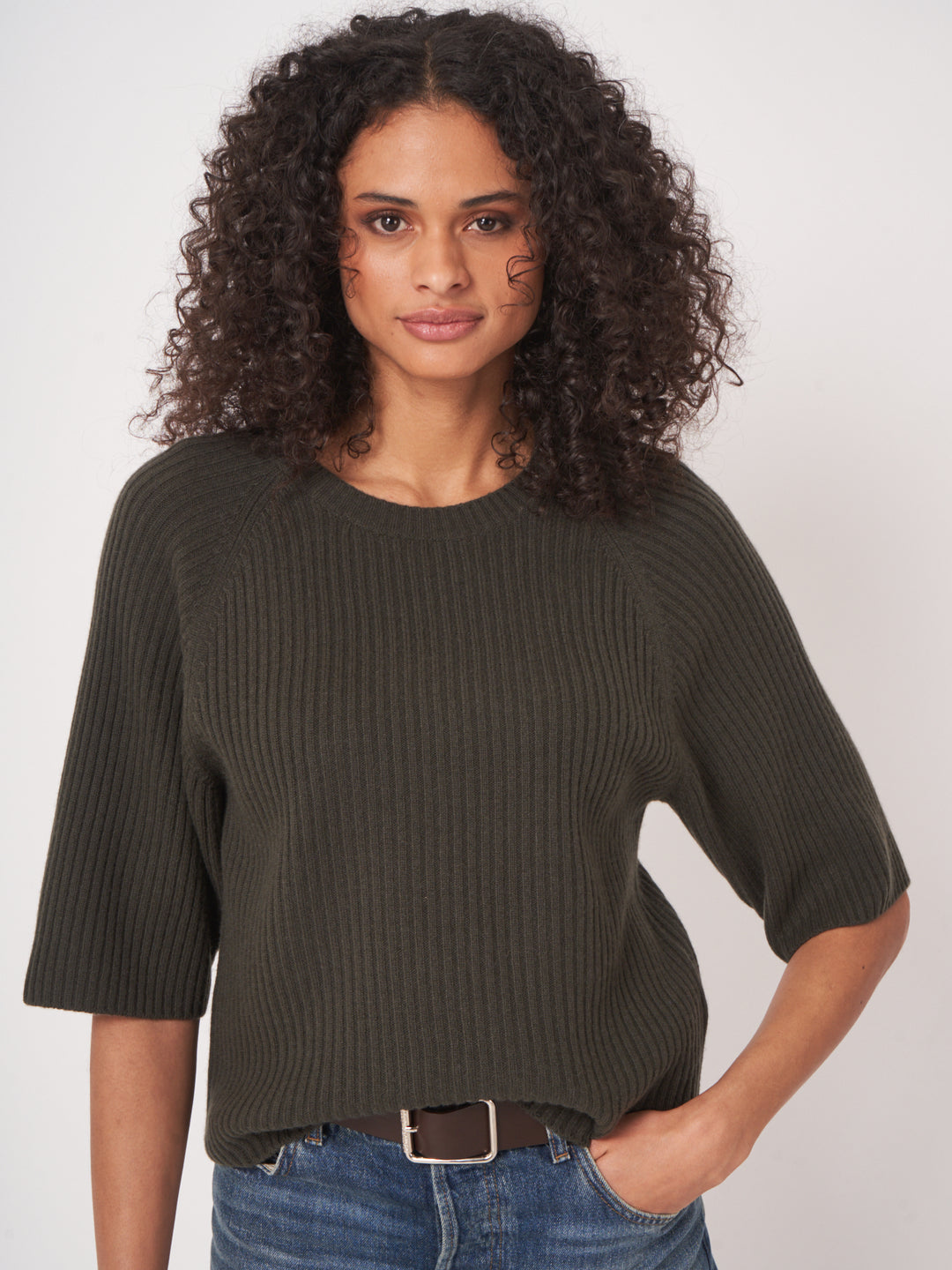 CASHMERE RIBBED KNITTED PULLOVER - REPEAT