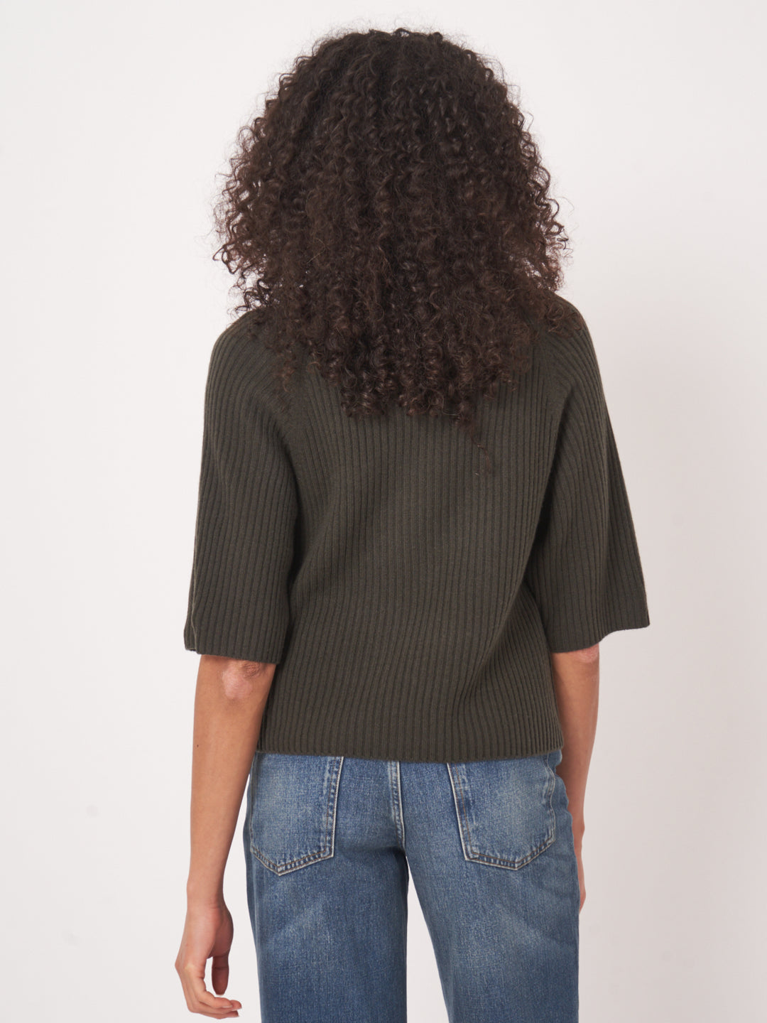 CASHMERE RIBBED KNITTED PULLOVER - REPEAT