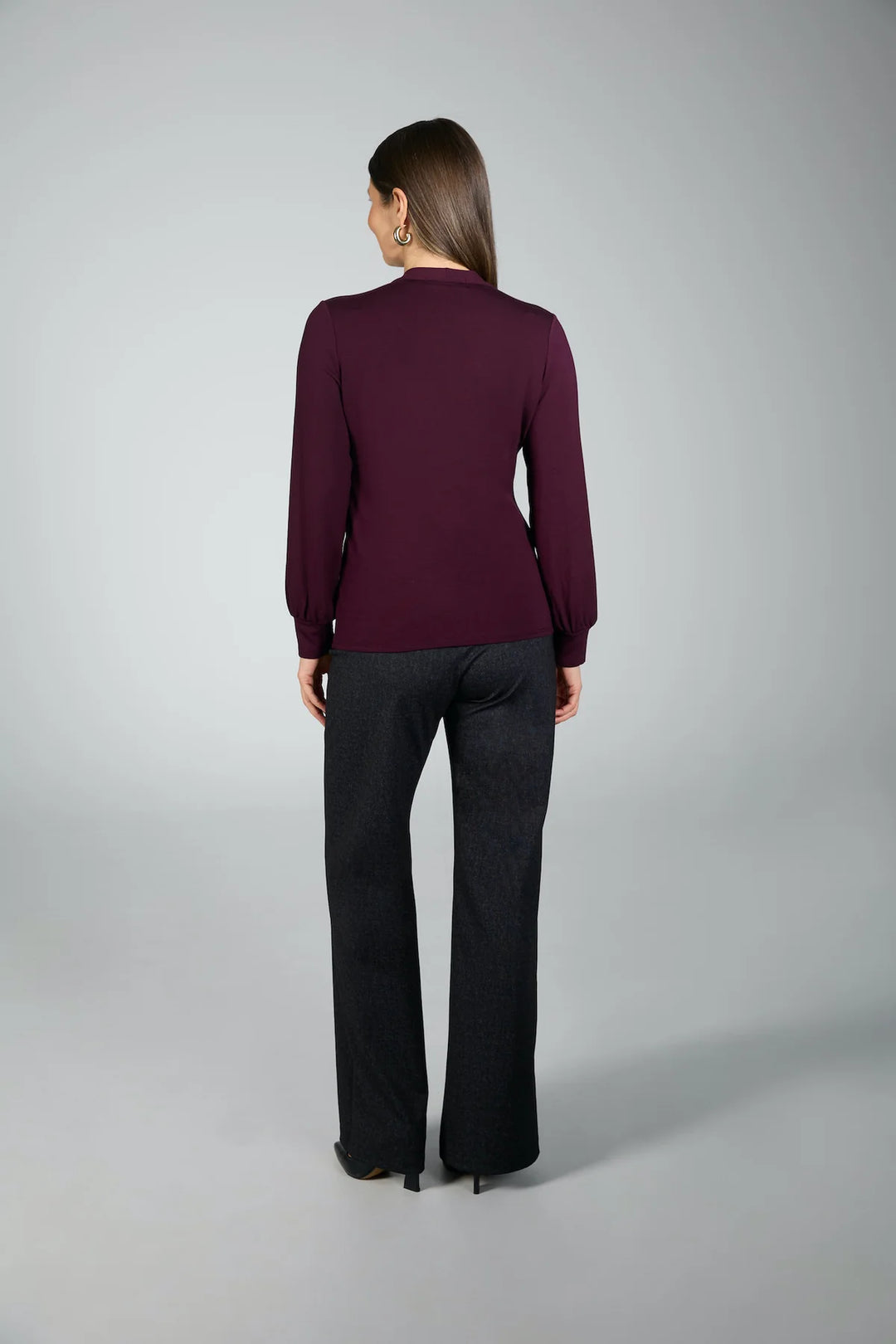 FAUX WRAP TOP (BURGUNDY) - BRENDA BEDDOME