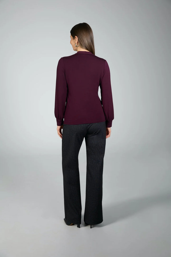 FAUX WRAP TOP (BURGUNDY) - BRENDA BEDDOME