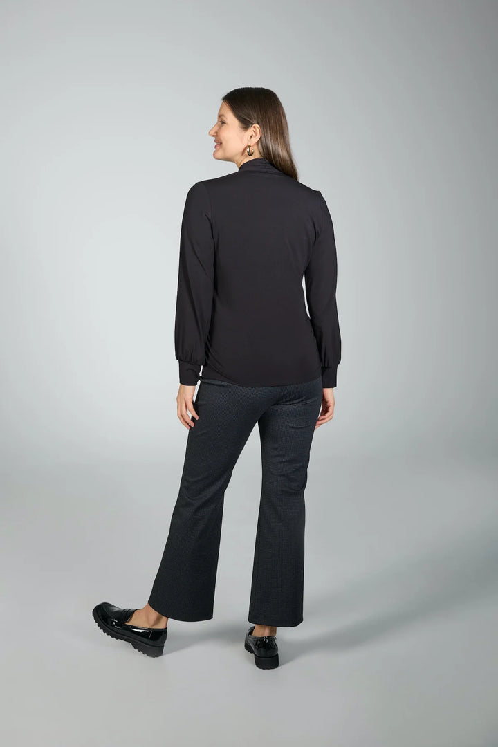 FAUX WRAP TOP (BLACK) - BRENDA BEDDOME
