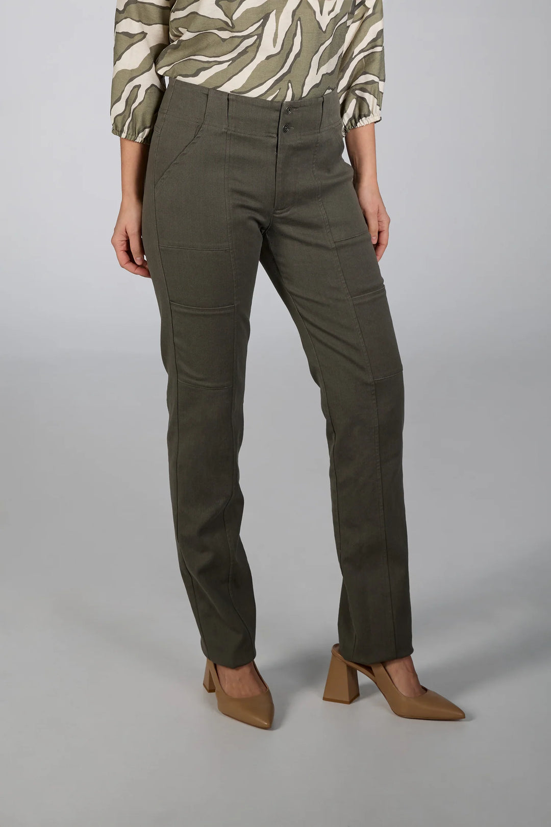 STRAIGHT LEG CARGO PANT (OLIVE) - BRENDA BEDDOME