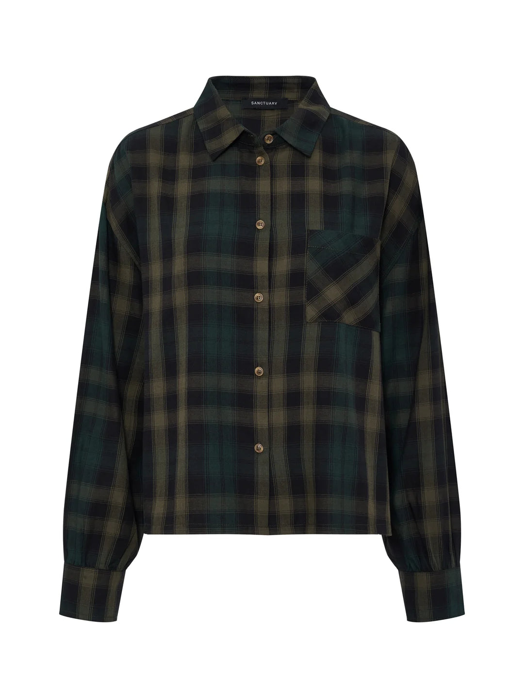 THE AUTUMN EDIT FLANNEL (FOREST PLAID) - SANCTUARY