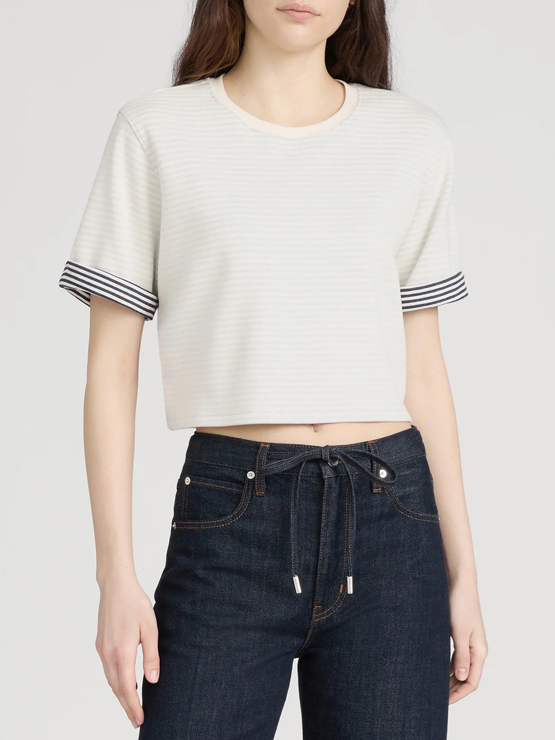 THE STRIPE CUFF TOP (CREAM MULTI) - FRAME