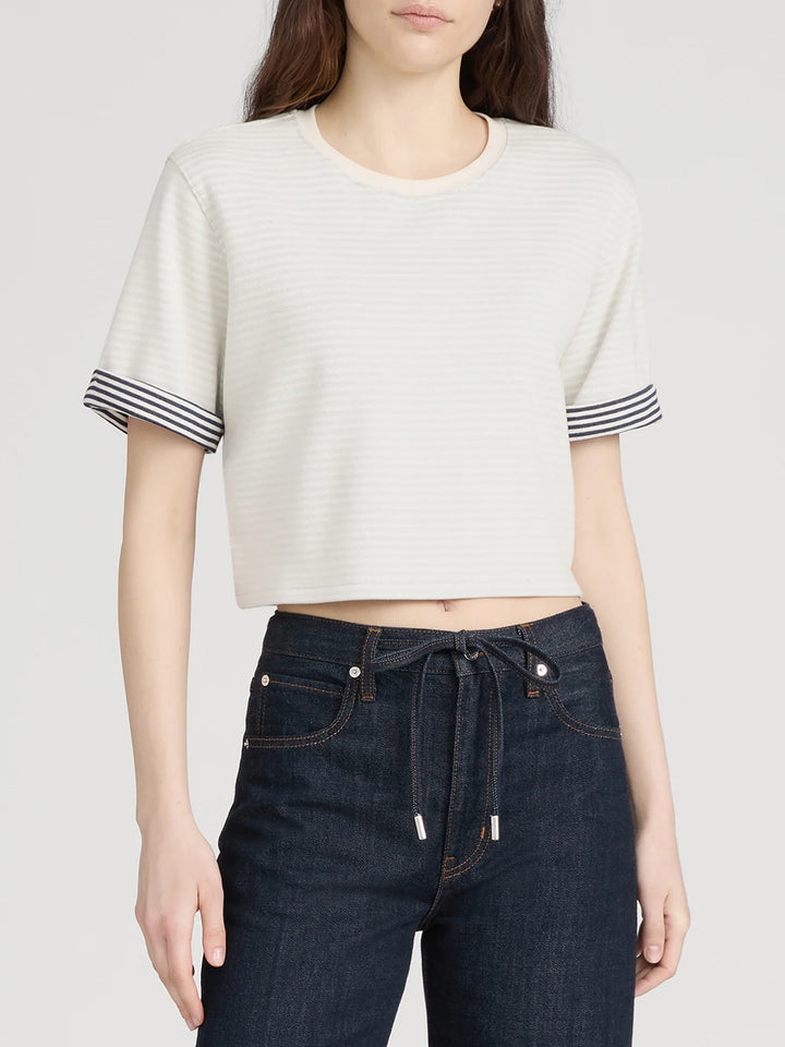 THE STRIPE CUFF TOP (CREAM MULTI) - FRAME