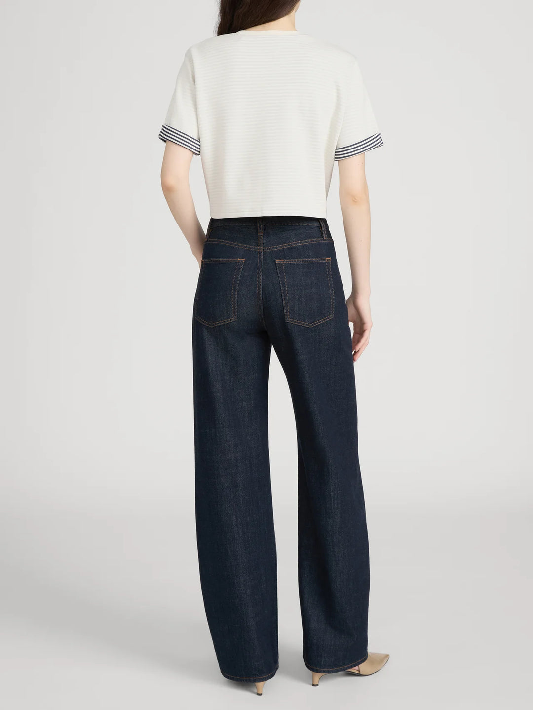 THE STRIPE CUFF TOP (CREAM MULTI) - FRAME