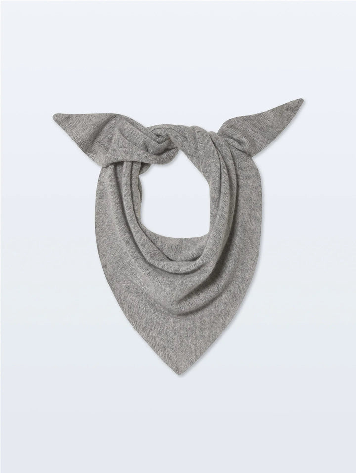 CASHMERE NECKERCHIEF (GREY HEATHER) - WHITE + WARREN
