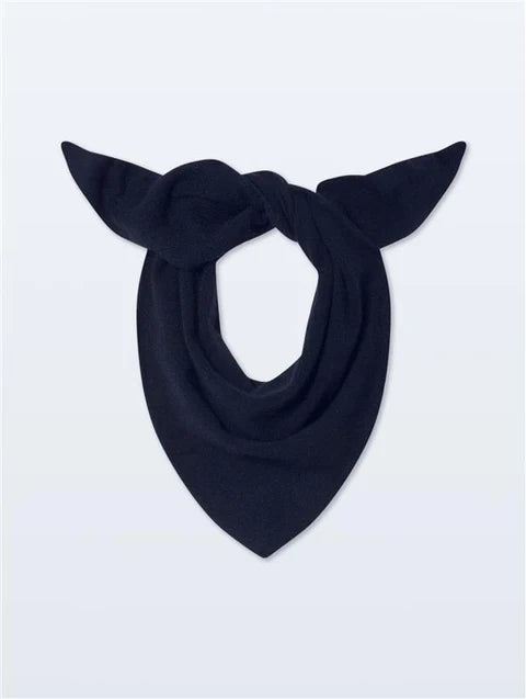 CASHMERE NECKERCHIEF (DEEP NAVY) - WHITE + WARREN