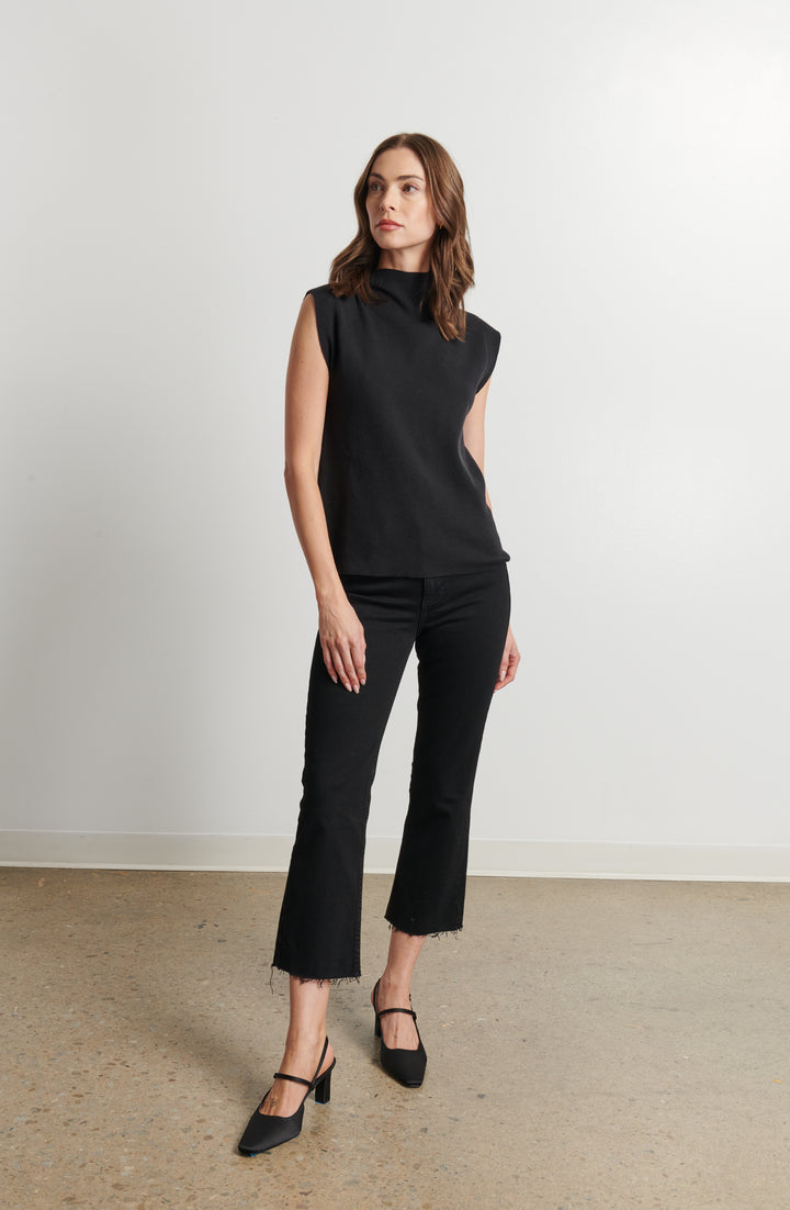 CLEO CAP SLEEVE TURTLENECK TOP - LINE