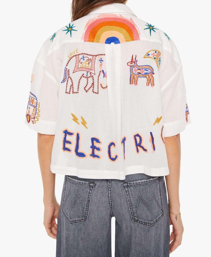THE ROOMIE CROP SHIRT (ELECTRIC) - MOTHER