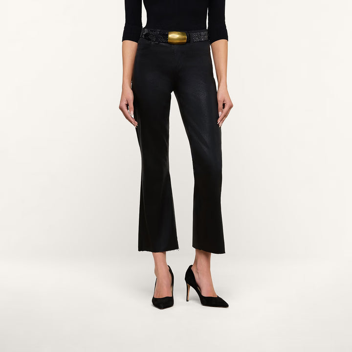 KENDRA HIGH RISE CROP FLARE (NOIR COATED) - L'AGENCE