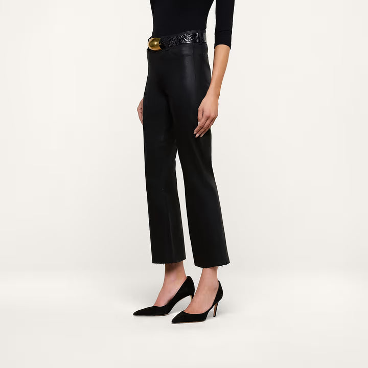 KENDRA HIGH RISE CROP FLARE (NOIR COATED) - L'AGENCE
