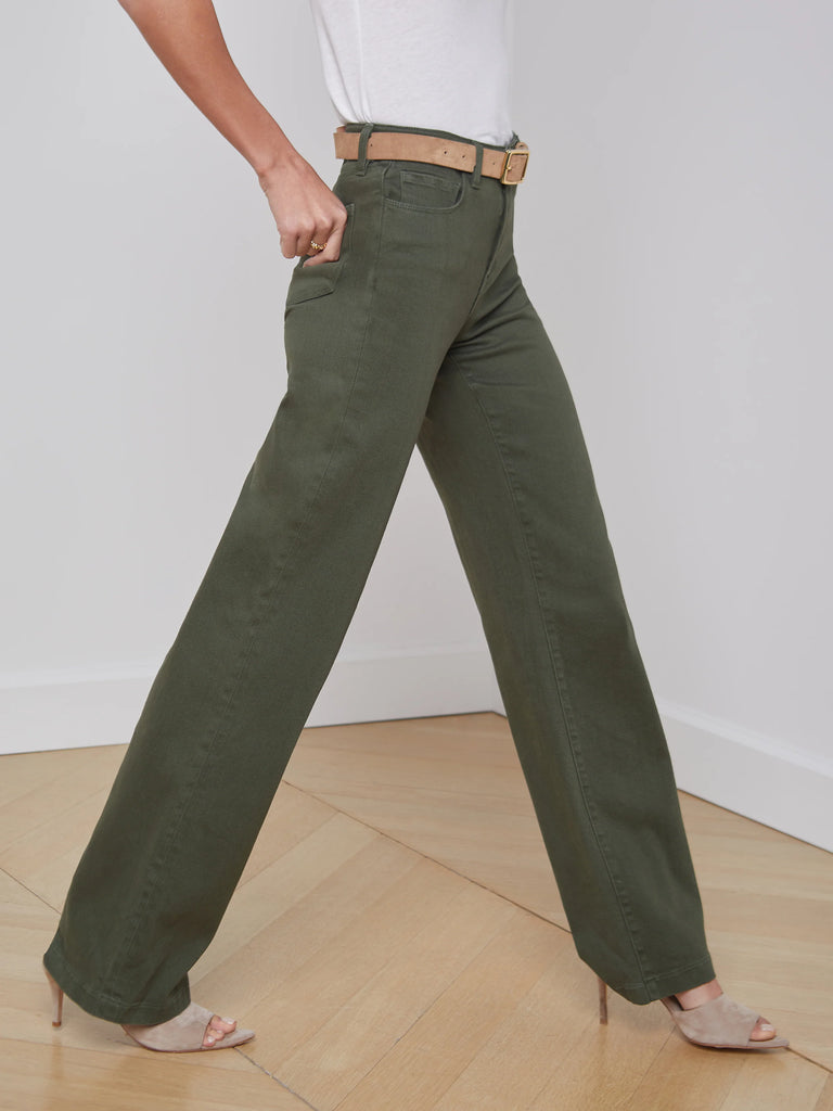 CLAYTON HIGH RISE WIDE LEG JEAN (BALSAM) - L'AGENCE