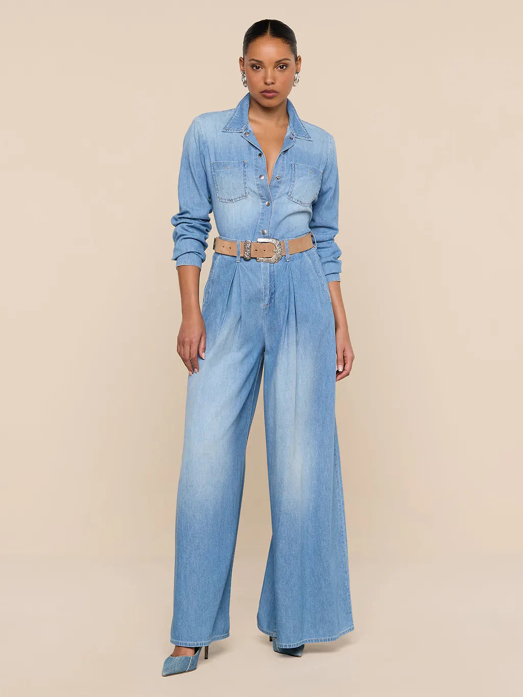 LORENZA H/R PALAZZO PANT (HAVANA) - L'AGENCE