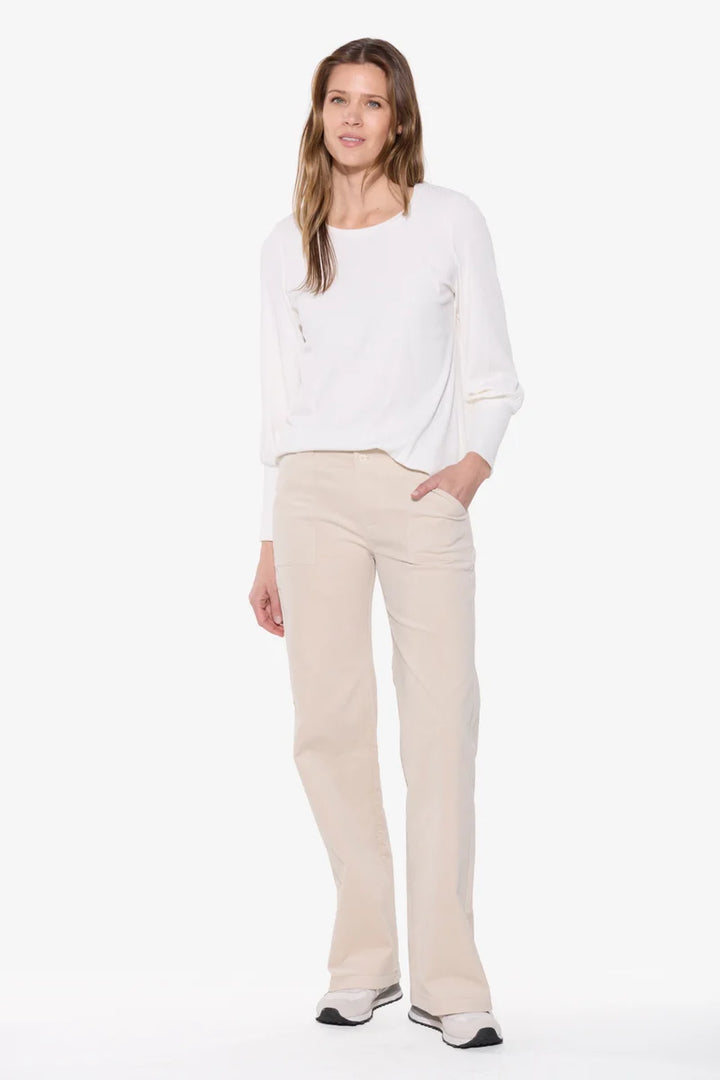 MODERN WIDE LEG CORD PANT (CREAM) - BRENDA BEDDOME