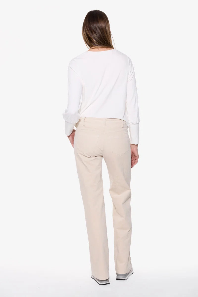 MODERN WIDE LEG CORD PANT (CREAM) - BRENDA BEDDOME