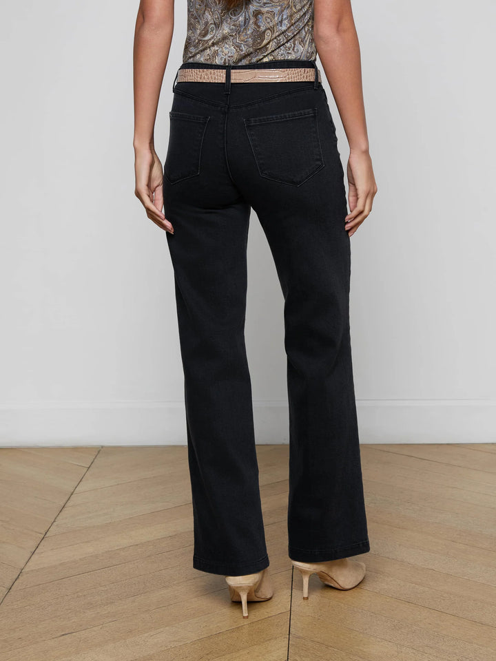SCOTTIE HIGH RISE WIDE LEG (WASHED BLACK) - L'AGENCE