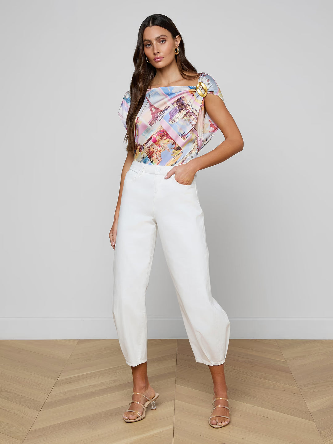 KRISTA H/R TAPERED LEG (BLANC) - L'AGENCE