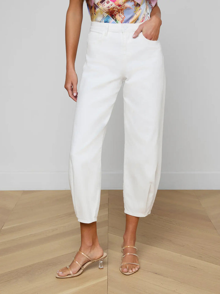KRISTA H/R TAPERED LEG (BLANC) - L'AGENCE