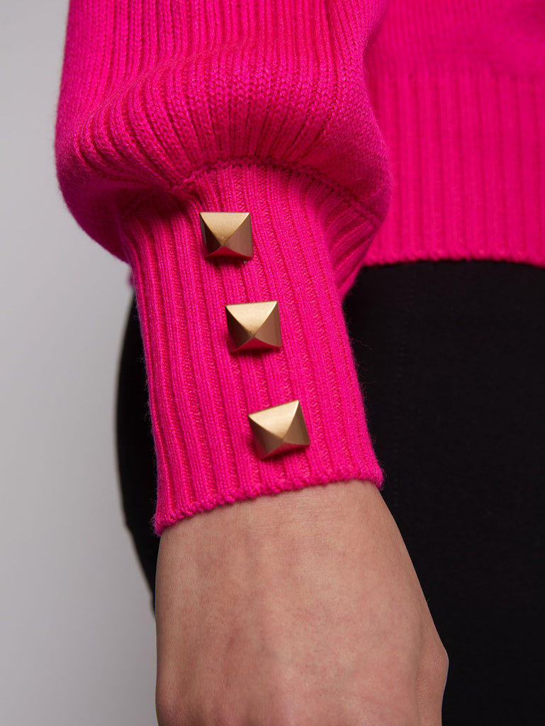 BALLOON SLEEVE SWEATER (PINK NEON) - VILAGALLO