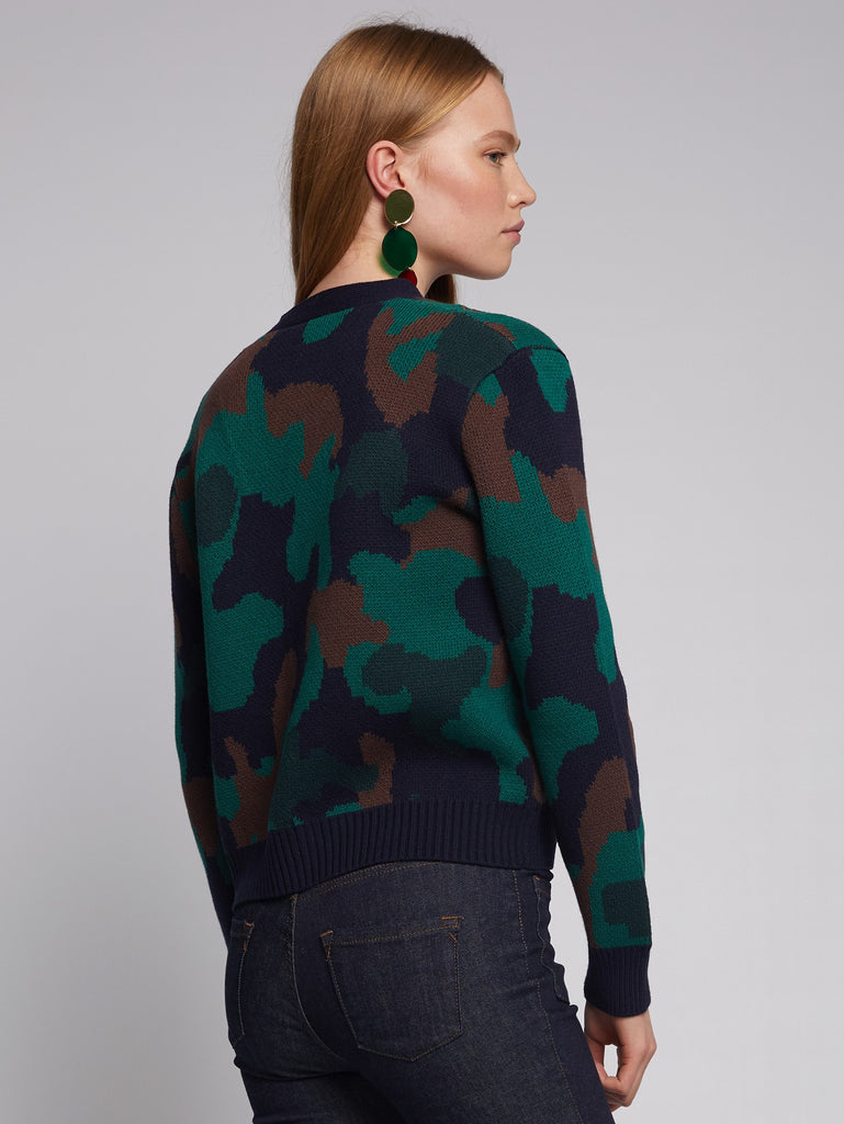 CAMO EMBROIDERED CARDIGAN - VILAGALLO
