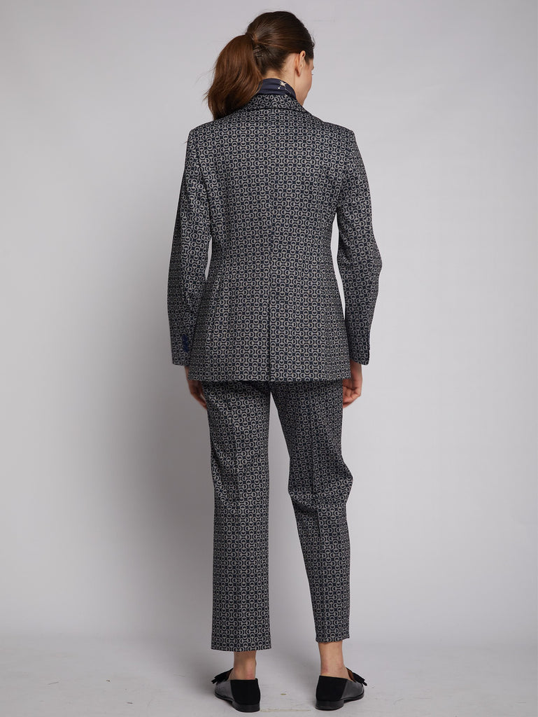 CAROLE TROUSERS (NAVY PRINT) - VILAGALLO
