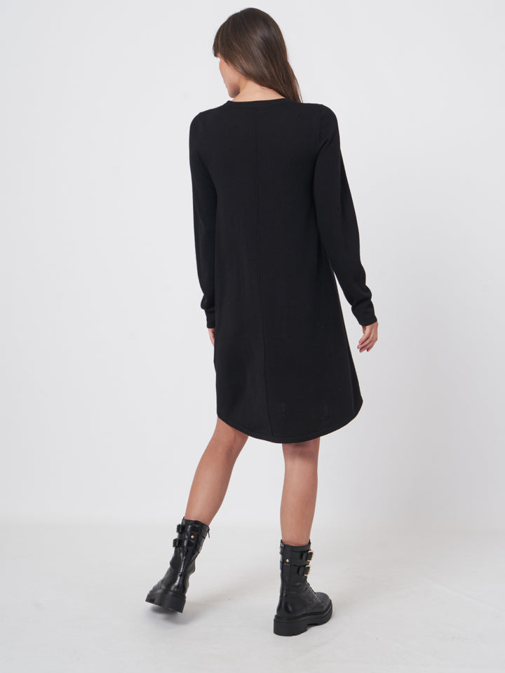 WOOL KNITTED KNEE LENGTH DRESS - REPEAT