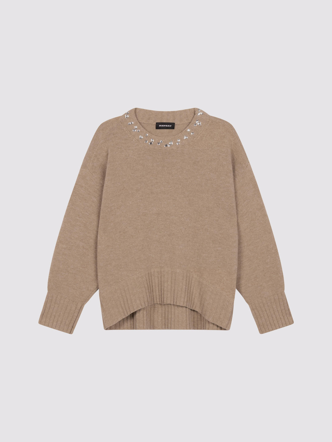BABY WOOL KNITTED PULLOVER WITH JEWEL COLLAR - REPEAT