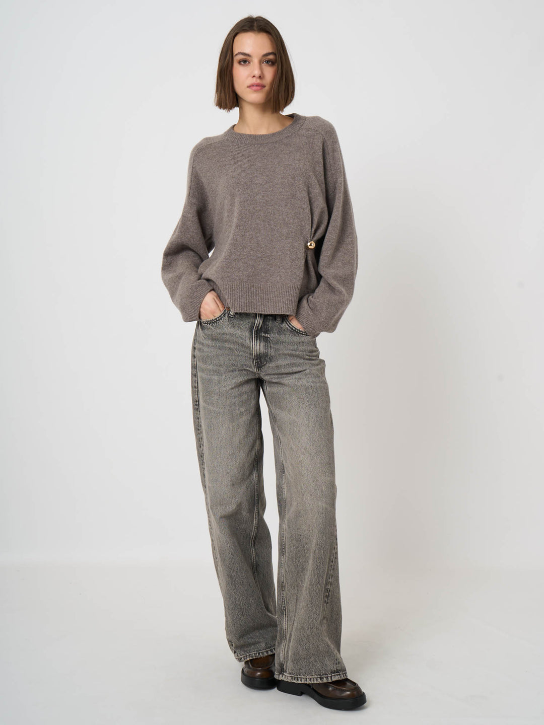 EXTRAFINE BABY WOOL SWEATER (CONCRETE) - REPEAT