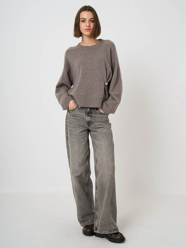 EXTRAFINE BABY WOOL SWEATER (CONCRETE) - REPEAT