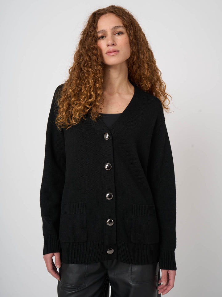 WOOL LONG CARDIGAN (BLACK) - REPEAT