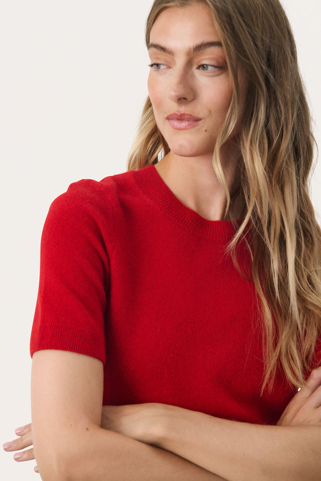 EVERLOTTA SHORT SLEEVE CASHMERE SWEATER  (SALSA) - PART TWO