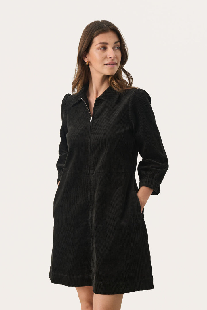 EYVOR CORDUROY DRESS (BLACK) - PART TWO