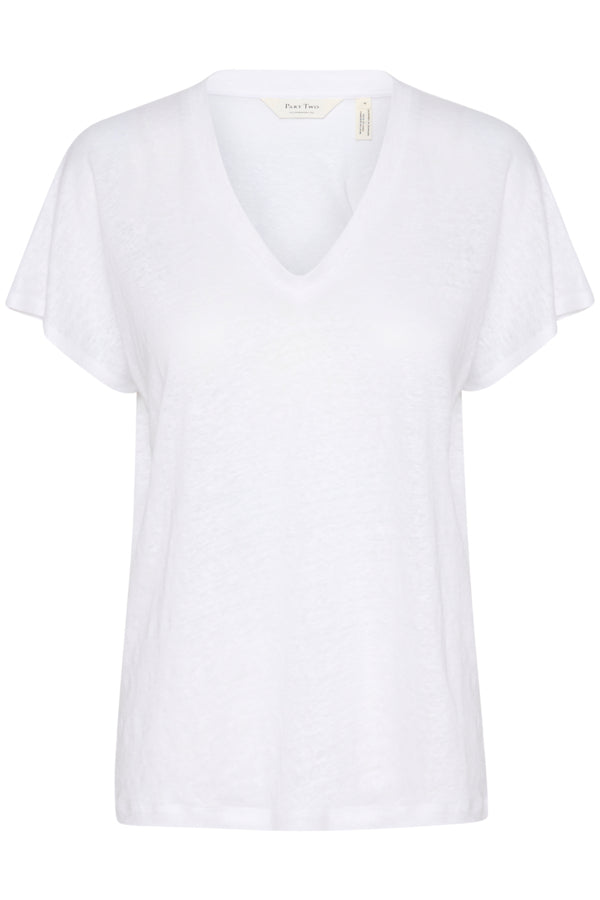 AXELINES LINEN V-NECK TEE (BRIGHT WHITE) - PART TWO