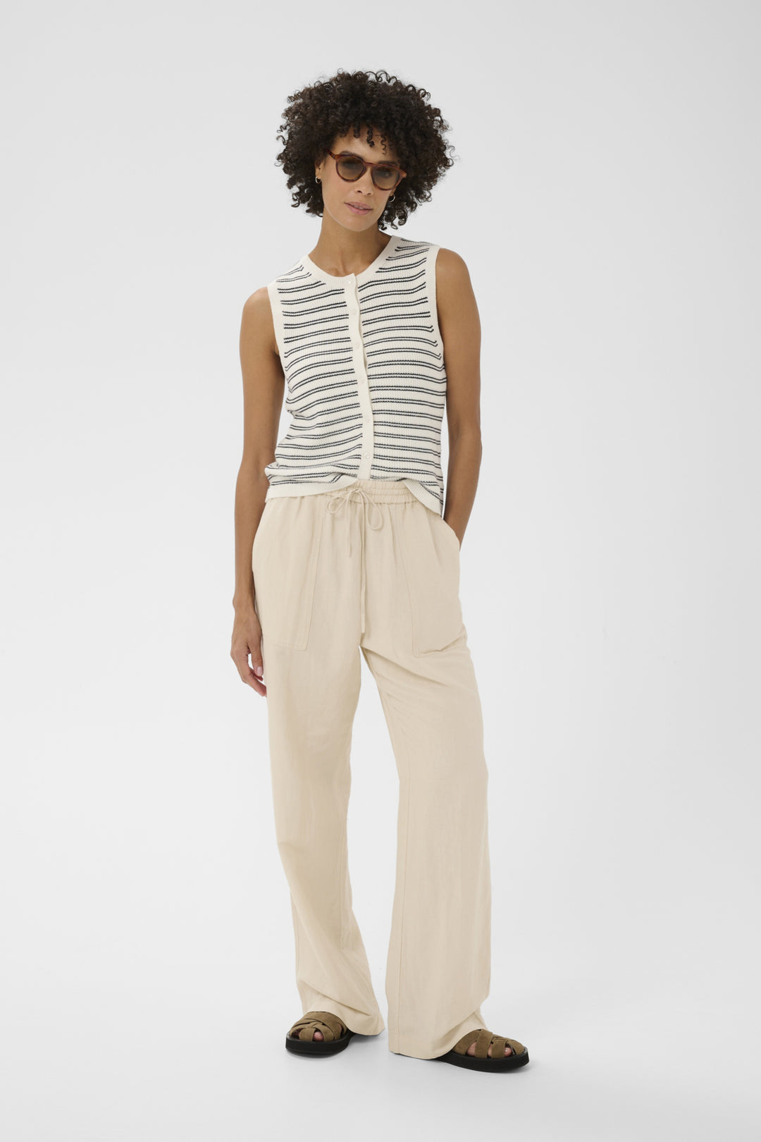 ENIOLA LINEN BLEND PANT (FRENCH OAK) - PART TWO