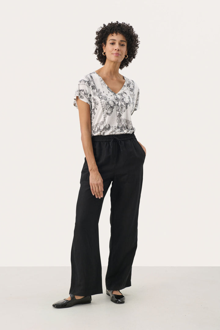 ENIOLA LINEN BLEND PANT (BLACK) - PART TWO