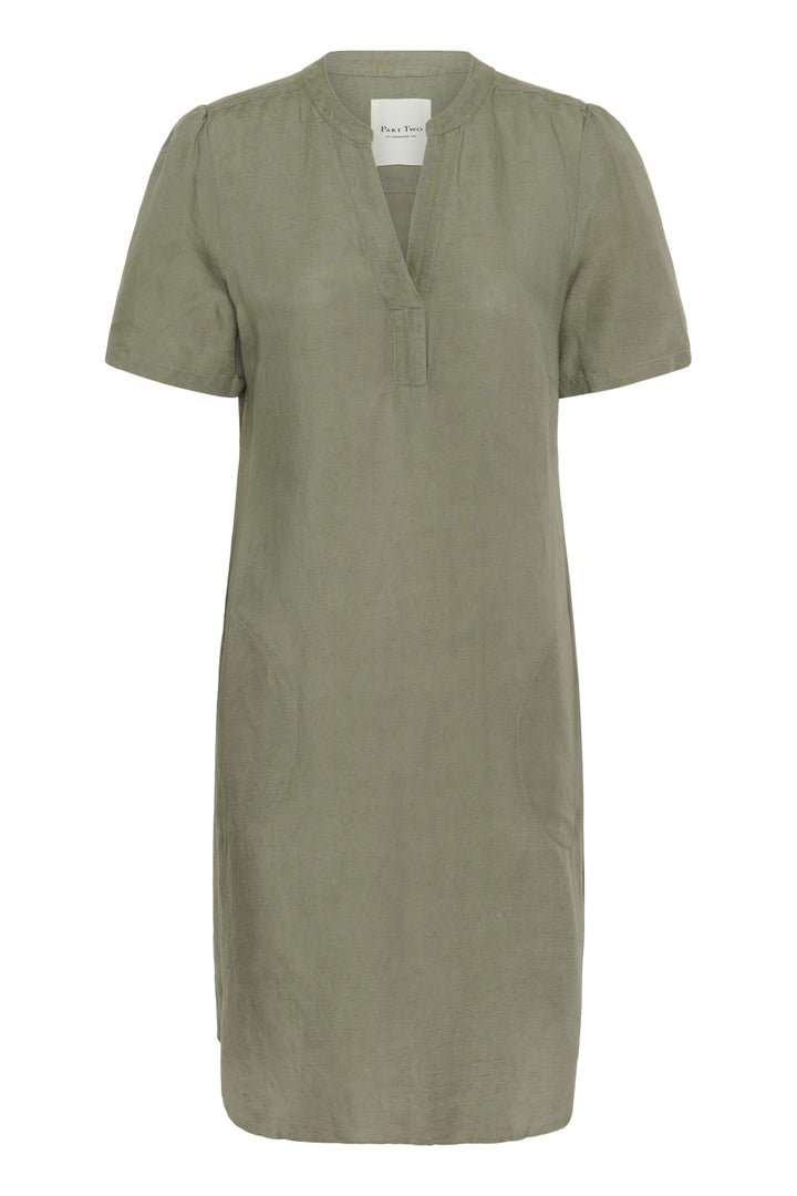 AMINASE LINEN BLEND DRESS (VETIVER) - PART TWO
