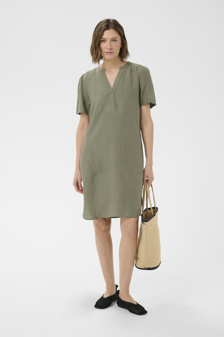 AMINASE LINEN BLEND DRESS (VETIVER) - PART TWO