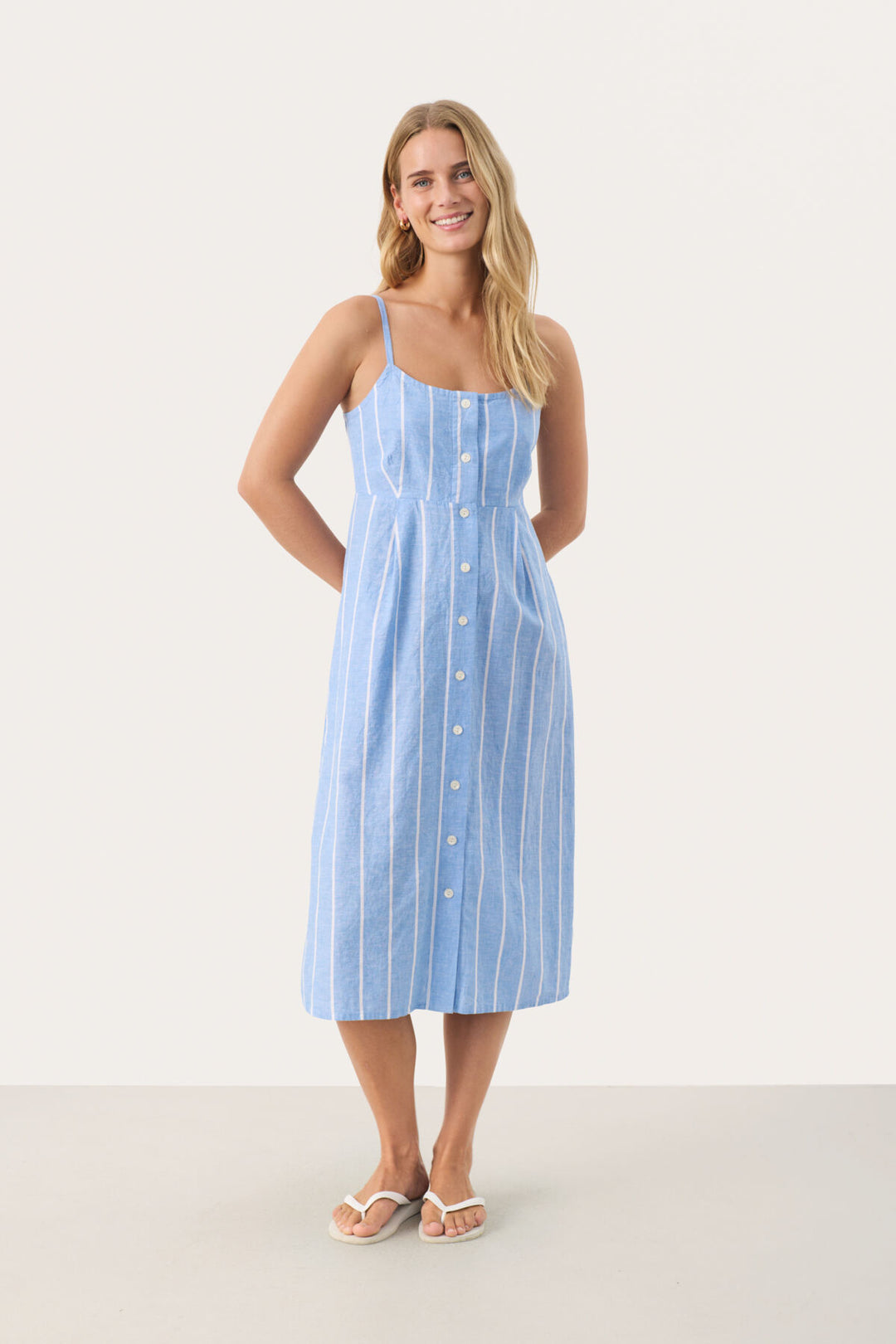 chinese dress ladies REYSA LINEN BLEND DRESS