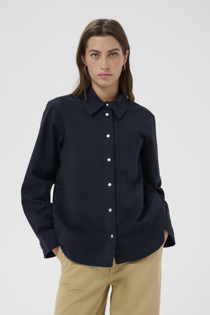 NAYLA SHIRT JACKET (DARK NAVY) - PART TWO