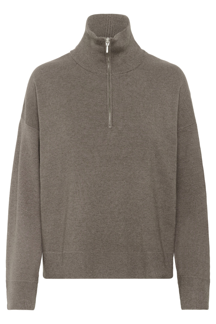 SILVANA QUARTER ZIP (MINK MELANGE) - PART TWO