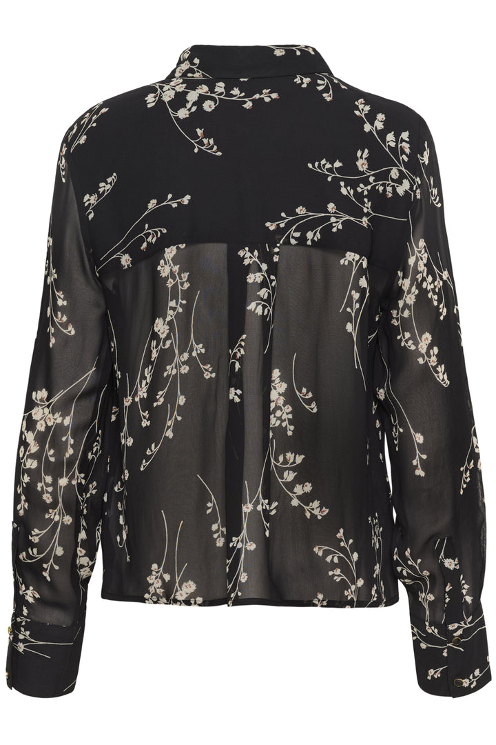 VANORA LEAF PRINT SHIRT (BLACK) - PART TWO