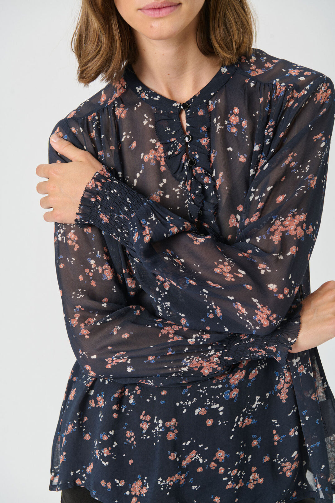 VARINKA BLOUSE (DARK NAVY MINI FLORAL) - PART TWO