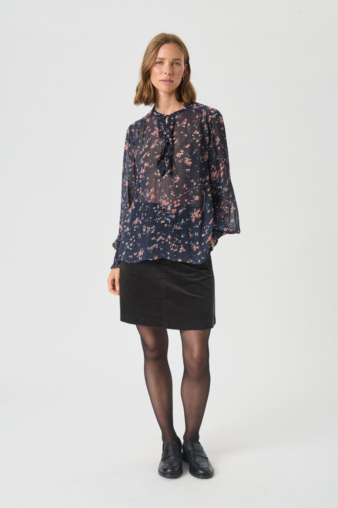 VARINKA BLOUSE (DARK NAVY MINI FLORAL) - PART TWO