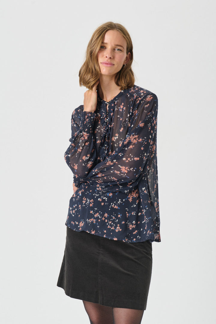 VARINKA BLOUSE (DARK NAVY MINI FLORAL) - PART TWO