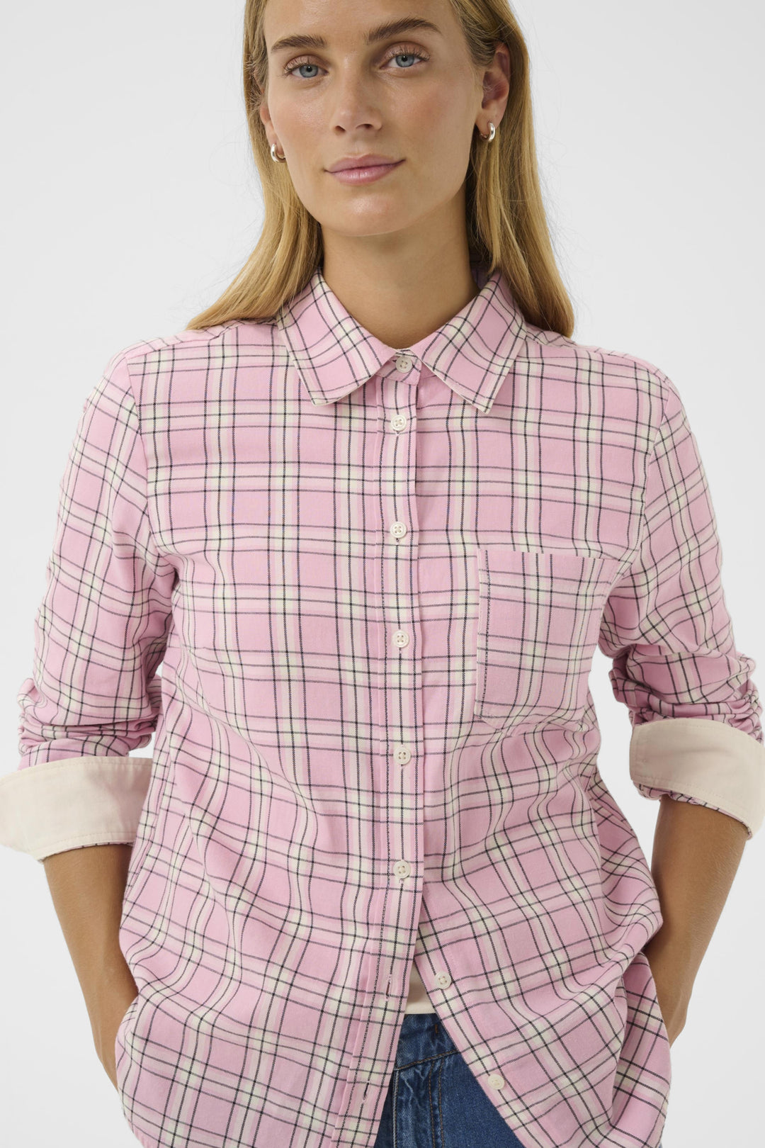 YANA COTTON SHIRT (PINK CHECK) - PART TWO