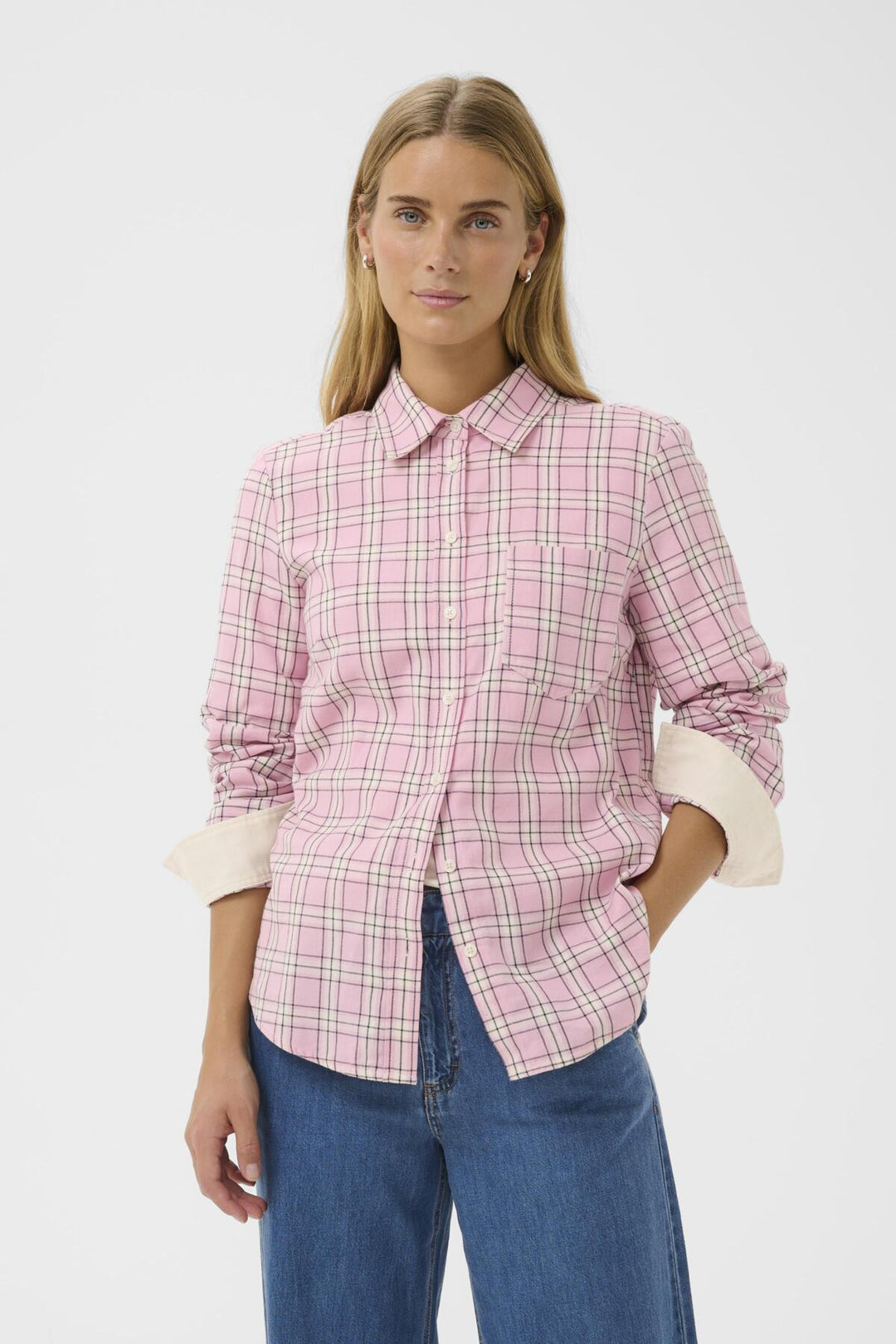 YANA COTTON SHIRT (PINK CHECK) - PART TWO