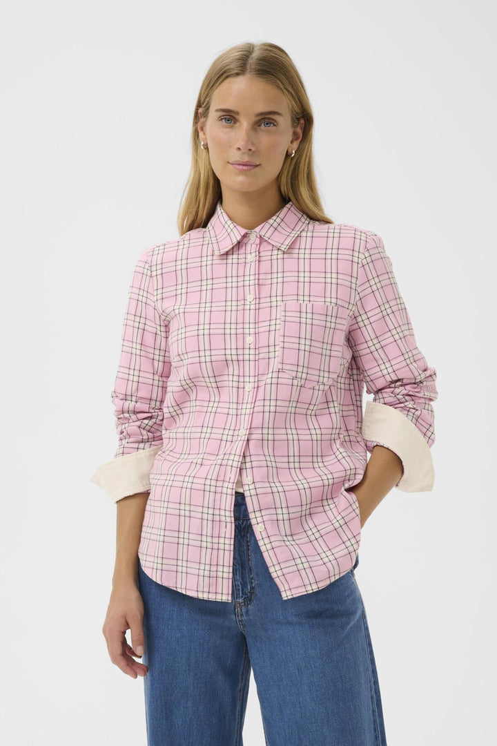 YANA COTTON SHIRT (PINK CHECK) - PART TWO
